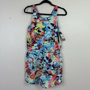NWT The North Face Girls Printed Amphibious Class V Romper Tropical Palm XL